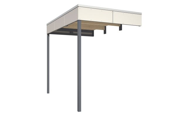 Seitliche Überdachung für CrossCube 168 x 253 cm, Größe 3+4, telegrau